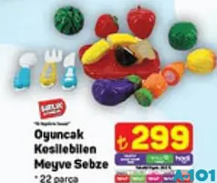 BİRLİK OYUNCAK KESİLEBİLEN MEYVE SEBZE 22 PARÇA